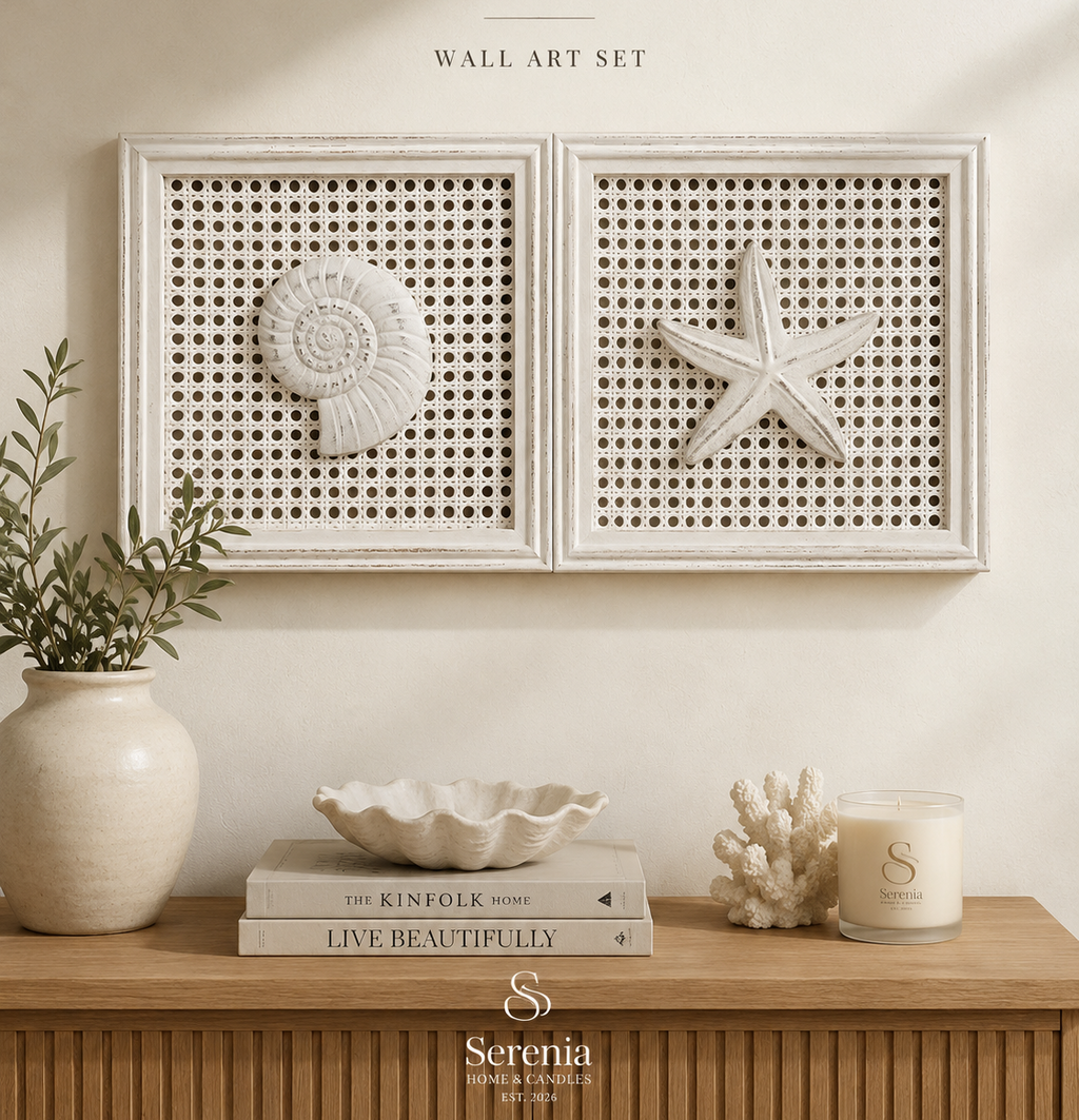 Sea rattan decor wall set