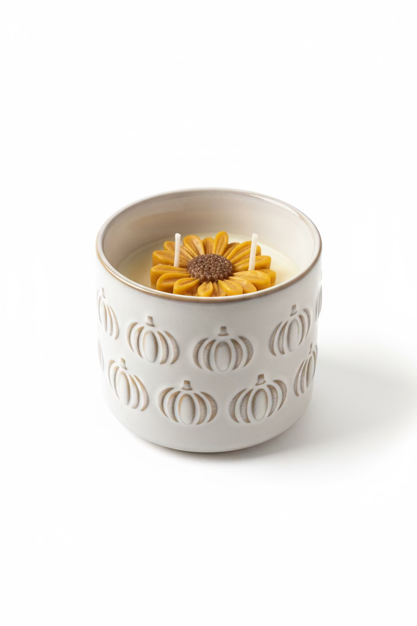 Pumpkin flower candle 10oz